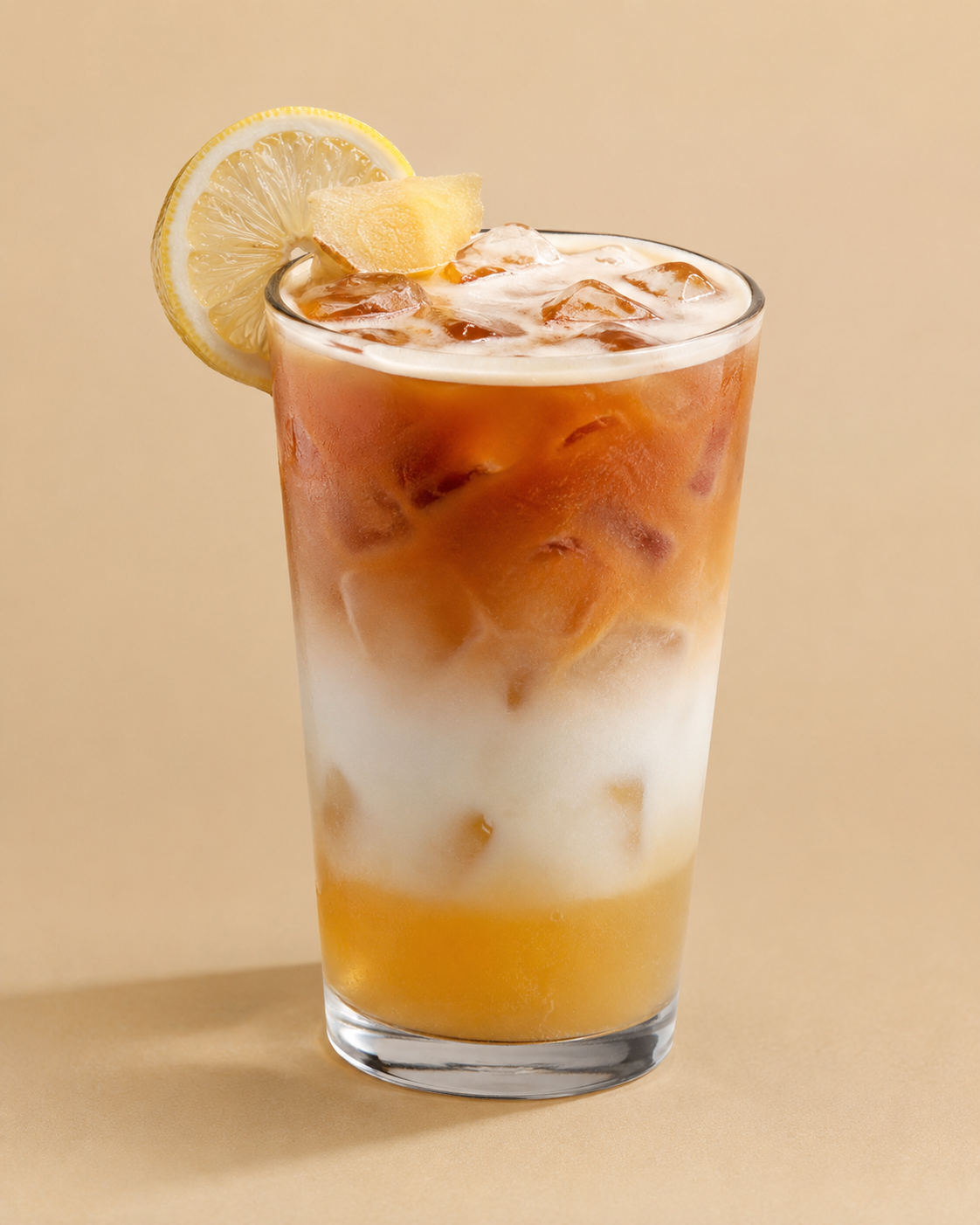 Lemon Ginger Honey Iced Tea Latte